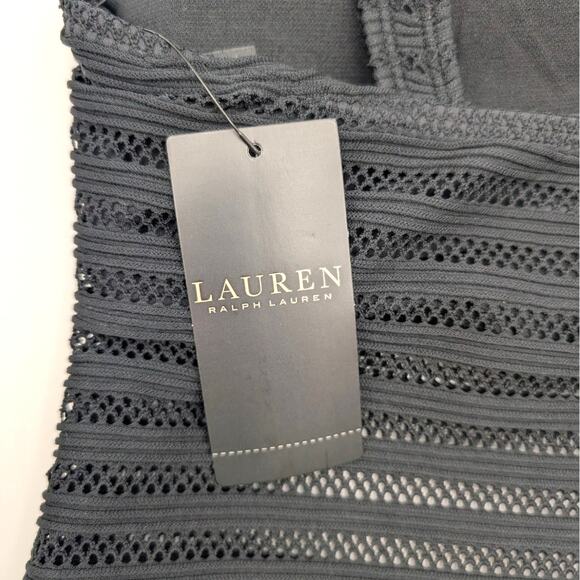 Lauren Ralph Lauren Women's Ottoman Mesh Square Neck One Piece Swimsuit Size 10 - Picture 8 of 14